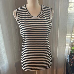 Striped Sleeveless Top - Black and White